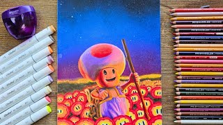 Drawing Mario Bros Toad With Prismacolor and Ohuhu [upl. by Costa662]