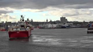 Technip Orelia Diving Support Ship entering Aberdeen Harbour [upl. by Esiuol628]