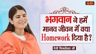 भगवान ने हमें मानव जीवन में क्या Homework दिया है  Devi Chitralekha Ji ke Pravachan  Satsang TV [upl. by Aital]