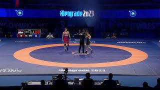 Stevan Andria MICIC SRB vs Zelimkhan ABAKAROV ALB  Seniors World Championships 2023  Semi Fin [upl. by Atiugal4]