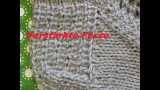 Verstärkte FerseFersenwand strickenMuster 124Stricken mit Nadelspiel [upl. by Yvor]