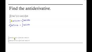 Antiderivatives Trigonometric [upl. by Berenice]