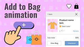 Figma animation tutorial Add to shopping bag  Figma Smart Animate  Website design in Figma [upl. by Eitsrik]