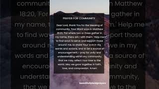 Prayer for Community amp Connection  Bible Verse on Community [upl. by Page]