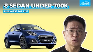 8 Affordable sedans priced under P700K  Philkotse Top List [upl. by Anicart]