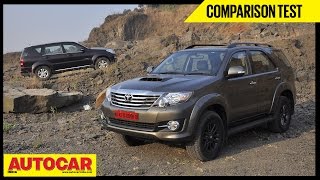 Toyota Fortuner 4X4 AT VS Ssangyong Rexton RX7  Comparison Test  Autocar India [upl. by Whelan]