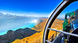 Riding a train high up in the Swiss Alps 🇨🇭 Brienzer Rothorn ⛰️ [upl. by Kamaria483]