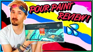 Arteza Pouring Acrylic Paint Review Ready Mixed Acrylic Pouring Paint [upl. by Euqilegna]