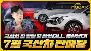 7월 국산차 판매 순위 1위는판매량 급감 소비자들 화났다 [upl. by Ahsiekim]