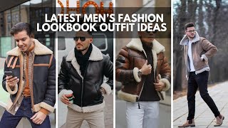 15 Ways To Wear A Shearling JACKET  Different Ways to Style Shearling Coat  Mens Fashion Lookbook [upl. by Otreblanauj229]