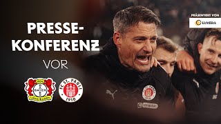 Die Pressekonferenz vor dem Spiel bei Bayer 04 Leverkusen  Präsentiert von LichtBlick [upl. by Wilfrid986]