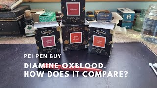 Diamine Oxblood How does it compare with Diamine Ancient Copper Writers Blood and Blood Orange [upl. by Alexine493]