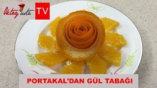 Oktay Usta portakaldan gül tabağı yapımı [upl. by Yelhsa]