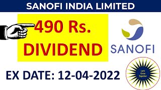 SANOFI INDIA LIMITED  DIVIDEND  490 Rs  RECORD DATE UPDATES [upl. by Alane577]