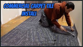 Commercial Carpet Tile Installation  Timelapse [upl. by Einned]