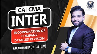 INCORPORATION OF COMPANY  CA INTER LAW  CMA INTER LAW [upl. by Kenzi]