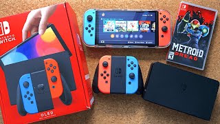 Nintendo Switch OLED Unboxing and Setup  Metroid Dread Gameplay [upl. by Melinda]