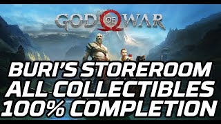 God of War Buris Storeroom  All Collectibles Legendary Chests Odins Raven [upl. by Sherm]