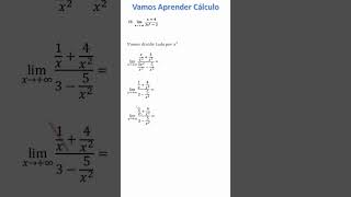 LIMITE NO INFINITO DE UMA FUNÇÃO RACIONAL matemática cálculo limites [upl. by Annoyi148]