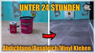 Bodenbelag im Badezimmer  in unter 24 Stunden Vinyl auf OSB [upl. by Aicinet]