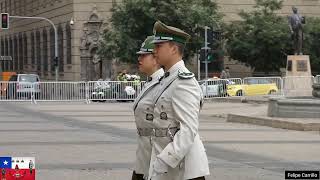 Carabineros de chile  Relevo de Guardia en el palacio de la Moneda 3 de Noviembre de 2024 [upl. by Ahsakat]