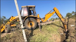 Jcb 3dx Breaker Working  Jcb Pipe line Breaker [upl. by Shira699]