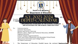 DEPED school calendar SY 20232024 [upl. by Darnok]