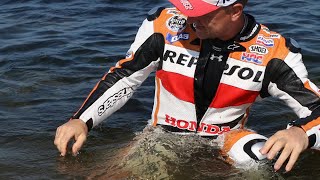 With Marc Marquez Honda Repsol Bikesuit at Sea [upl. by Taimi]