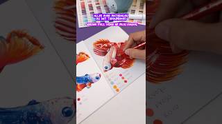 Vis tekenen met Ohuhu alcoholmarkers alcoholmarkers art drawingtutorial fish shorts [upl. by Elleinod40]