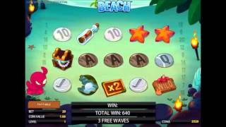 Beach NetEnt online slot  freespins feature [upl. by Barn981]