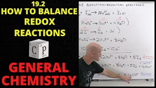 192 How to Balance Redox Reactions HalfReaction Method  General Chemistry [upl. by Eedrahc]