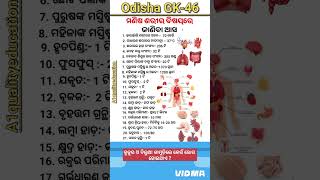 ମଣିଷ ଶରୀର  General Knowledge  Human Body Gk questions  human body parts A1qualityeducation [upl. by Krenek]