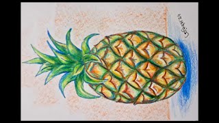 Pineapple Drawing  Easy and Simple Pineapple Drawing  Step by step Pineapple Drawing [upl. by Cherianne]