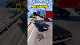 Which car goes under the trailer and survives beamng beamngcrashes beamngdrive game gameplay [upl. by Riay]