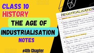 The age of industrialisation notes class 10 CBSE  history chapter 4 handwritten notes  class10 [upl. by Moureaux]