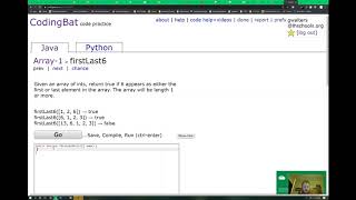 codingBat Array1 quotfirstLast6quot [upl. by Edas]