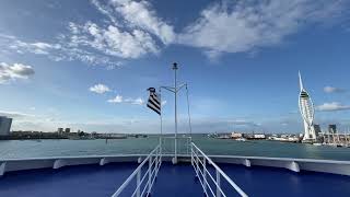 Aboard MV Bretagne Entering Portsmouth Harbour 21424 [upl. by Kalle632]