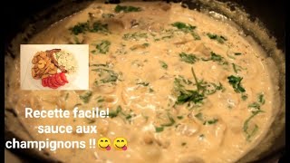 Réussir sa Sauce champignons persil crème fraiche sel poivre et bouillon [upl. by Nylynnej]