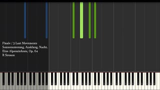 Finale  3 Last Movements  Eine Alpensinfonie Op64  R Strauss  Synthesia Piano Tutorial [upl. by Eidnarb723]