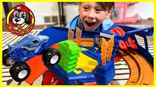 NEW 2024 Monster Jam WORLD FINALS SUPERCHARGE SPEEDWAY Playset  Unboxing amp Play [upl. by Blithe]