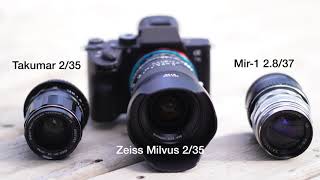 35mm Lenses Compared Mir 1 Takumar Zeiss Milvus [upl. by Asselem]