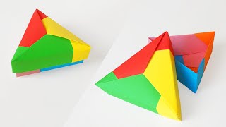 Comment faire une BOITE TRIANGULAIRE en ORIGAMI [upl. by Richey700]