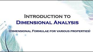 Introduction to Dimensional Analysis [upl. by Rasmussen]