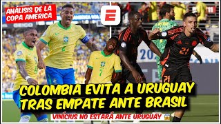 Partidazo de COLOMBIA y James ante BRASIL que irá en 4tos frente Uruguay sin VINÍCIUS  Copa América [upl. by Vitkun]