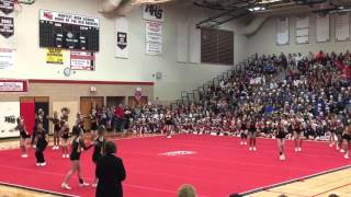 Joliet West Varsity Cheer  Huntley 2016 [upl. by Kitchen]