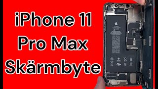 iPhone 11 Pro Max Skärmbyte  Grundlig guide textad [upl. by Urina]