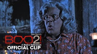 Madea hits a ghost  Tyler Perrys Boo 2 A Madea Halloween  CLIP [upl. by Ardnuahsal]