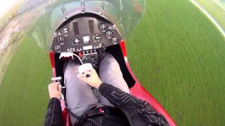 SC200 autogyro sunset flight cockpit view [upl. by Holey]