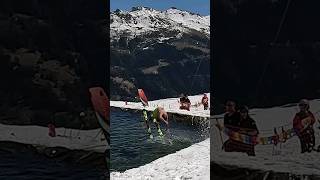 Guy Pond Skims  Water Slide Challenge Grimentz 27 skiing ski switzerland suisse schweiz [upl. by Eelir478]