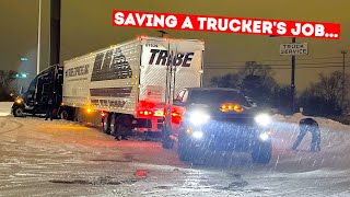 RAM TRX Tries to Save FULLY LOADED 80000lb Semi Truck in a Ditch PA SNOW STORM 2024 [upl. by Sirob]